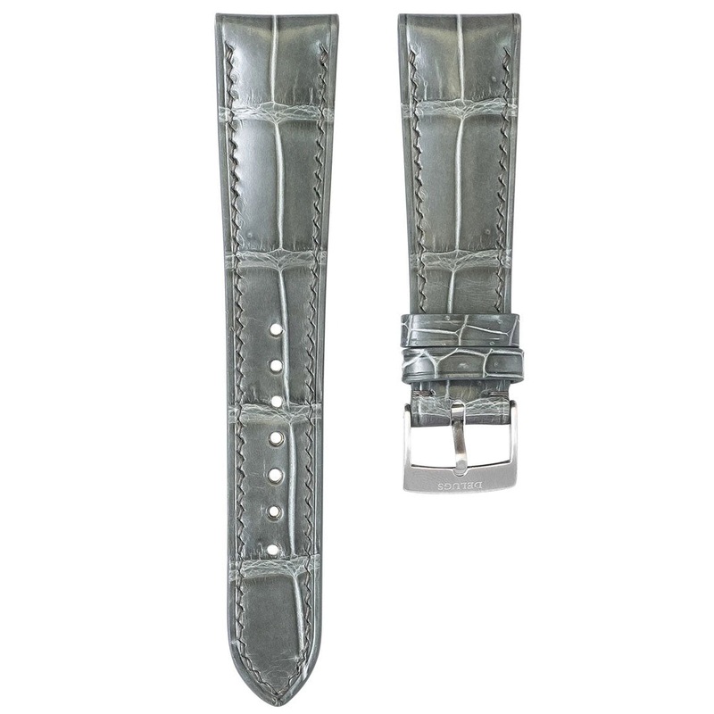 Glossy Grey Crocodile|19mm|20mm|21mm