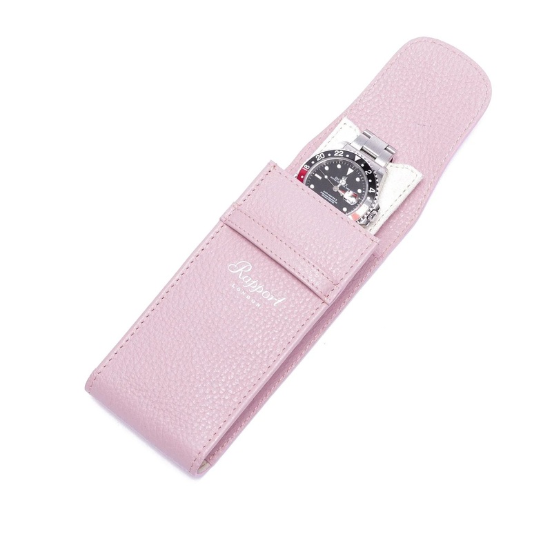 Portobello leather 1 Watch Pouch – Pink