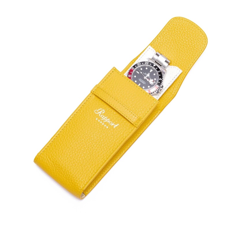 Portobello leather 1 Watch Pouch – Yellow