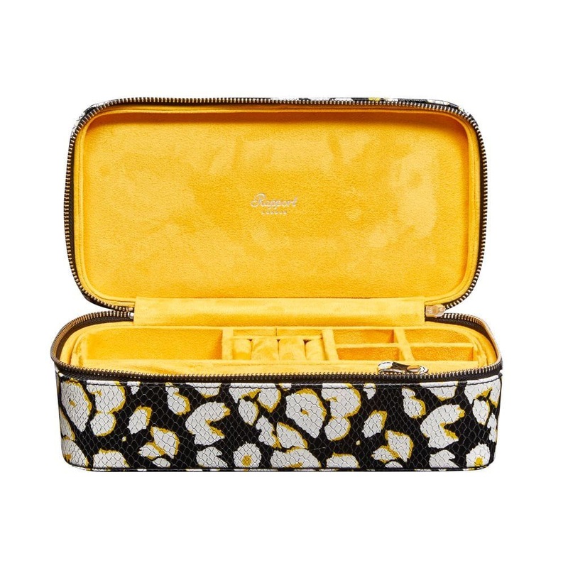 Sloane Jewellery Zip Case Rose Textured leather – Yellow