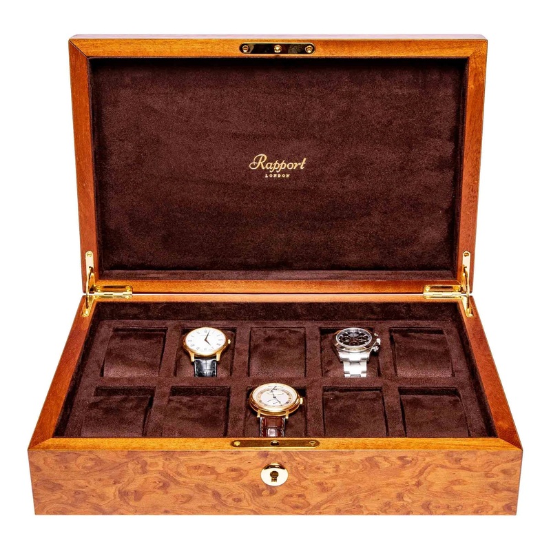 Heritage 10 Watch Collector Box – Burr Walnut
