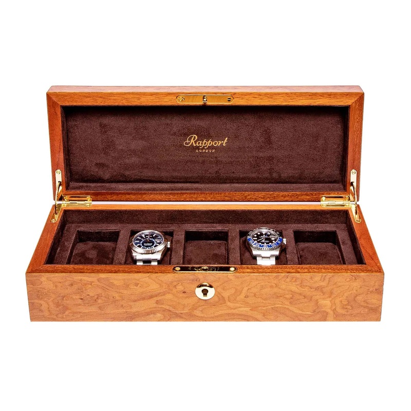Heritage 5 Watch Collector Box – Burr Walnut