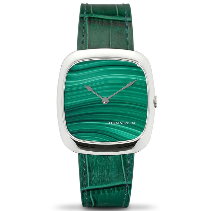 Natural Malachite Stone in Steel
