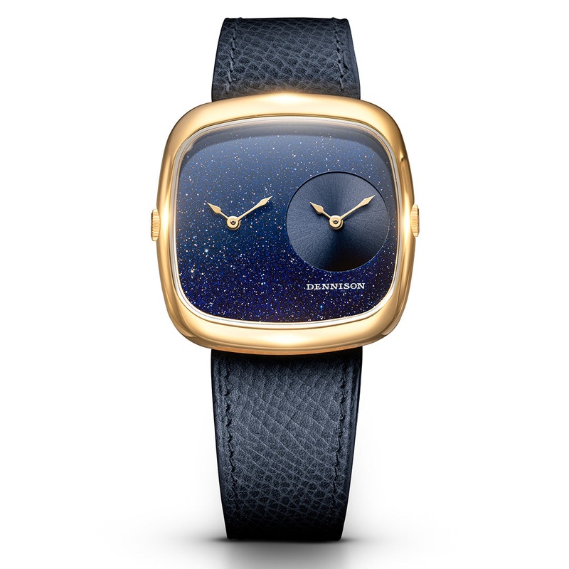ALD Dual Time  Aventurine  Black Sunray In Gold