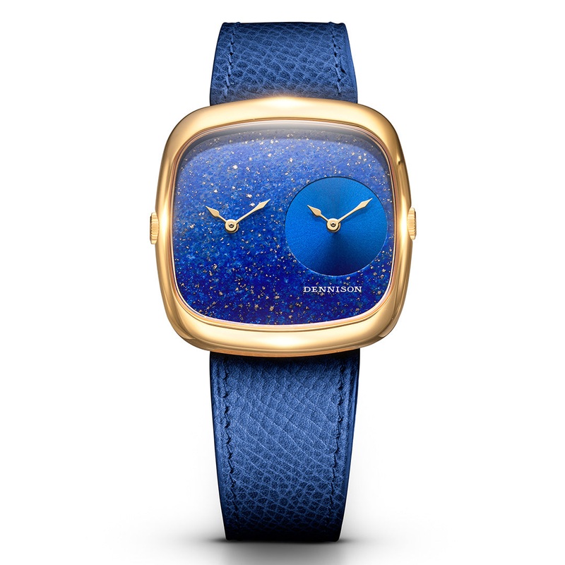 ALD Dual Time  Lapis Lazuli  Blue Sunray In Gold