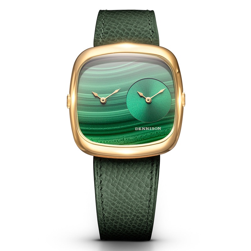 ALD Dual Time – Malachite  Green Sunray In Gold
