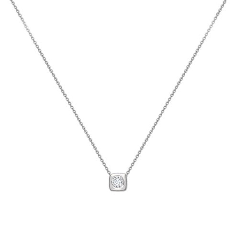 Diamond 0.05ct 18ct White Gold Cushion Pendant