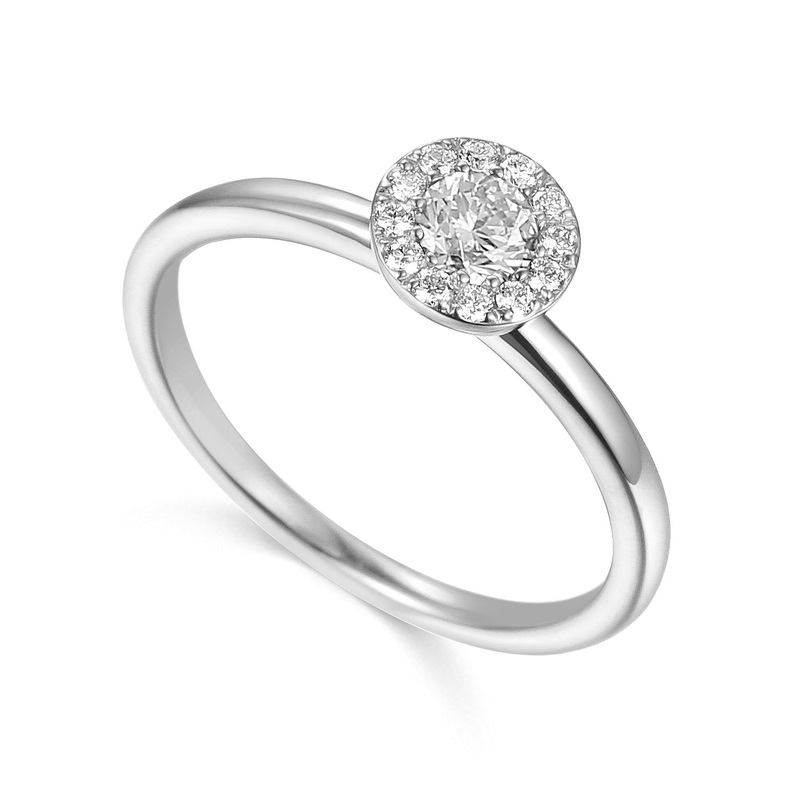 Diamond April Birthstone Collection 18ct White Gold Cluster Ring