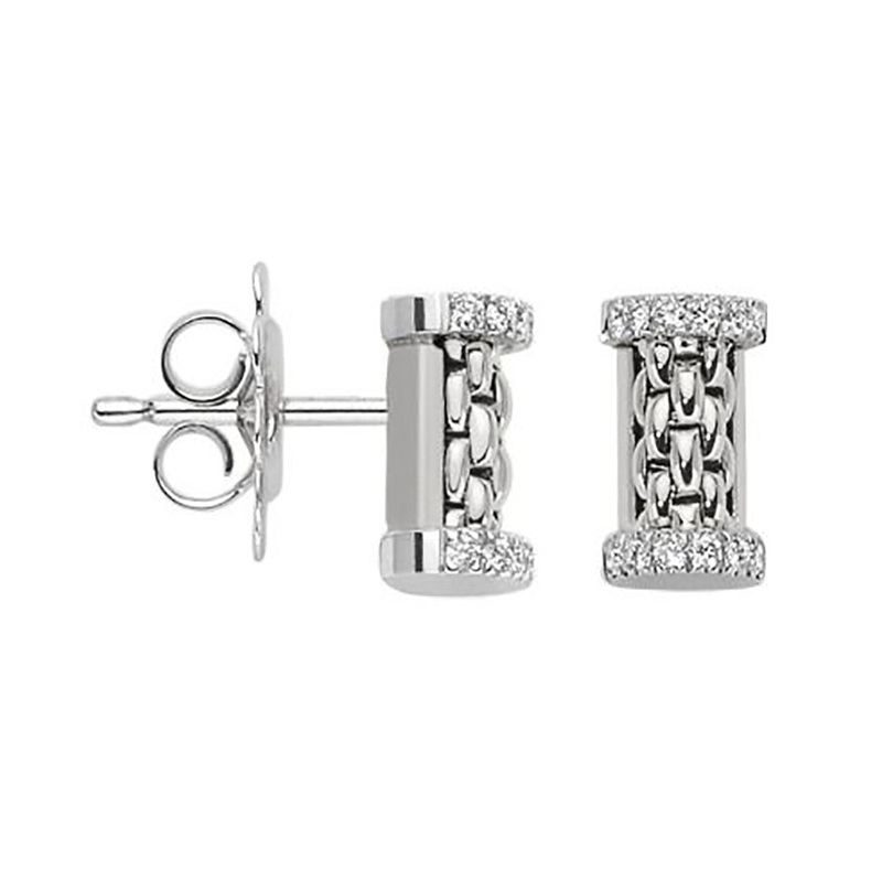 FOPE Flex’it Essentials 18ct White Gold 0.17ct Diamond Set Stud Earrings