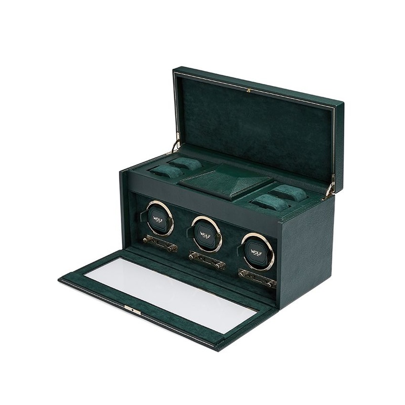 WOLF British Racing Green Triple Watch Winder