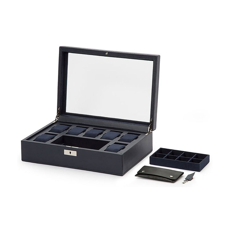 WOLF Howard Watch Box Navy Blue