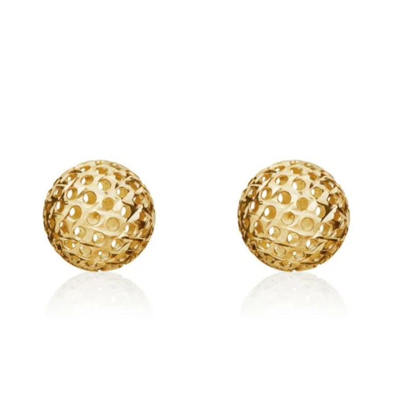 9ct Yellow Gold Pierced Ball Stud Earrings
