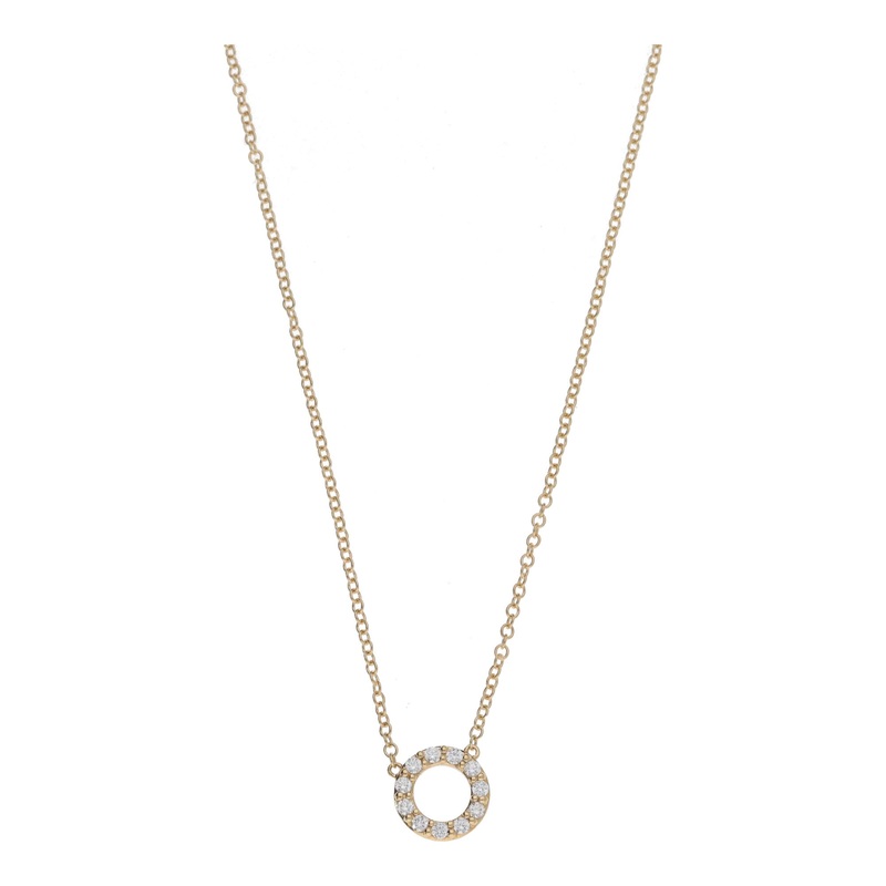 Diamond Open Circle 18ct Yellow Gold Necklace