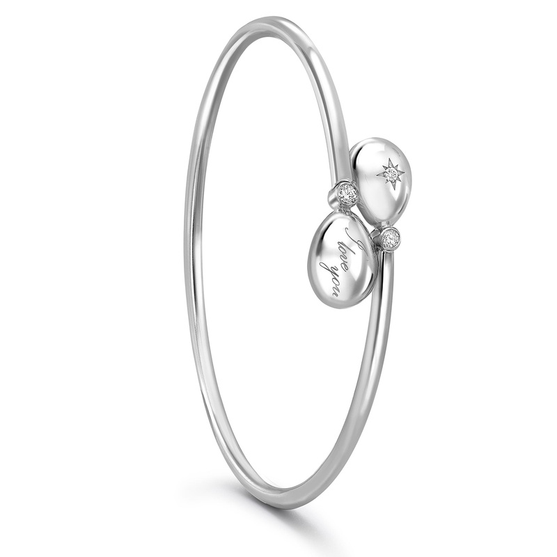 Faberg Essence White Gold I Love You Crossover Bracelet