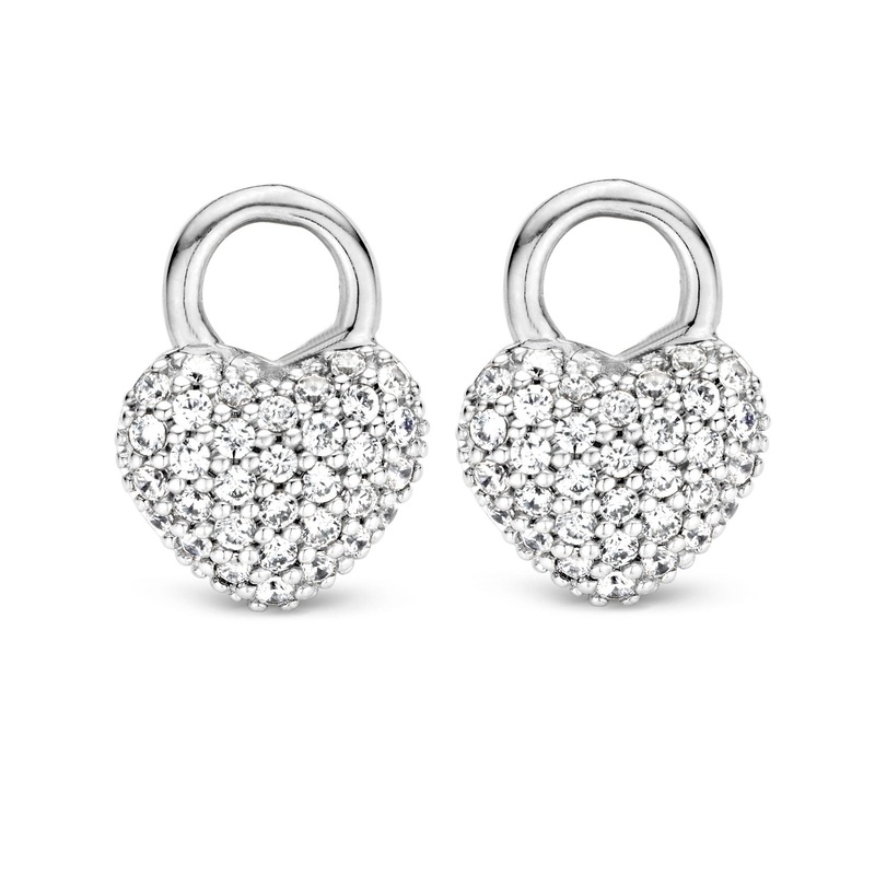 Ti Sento Cubic Zirconia Heart Ear Charms 9182ZI