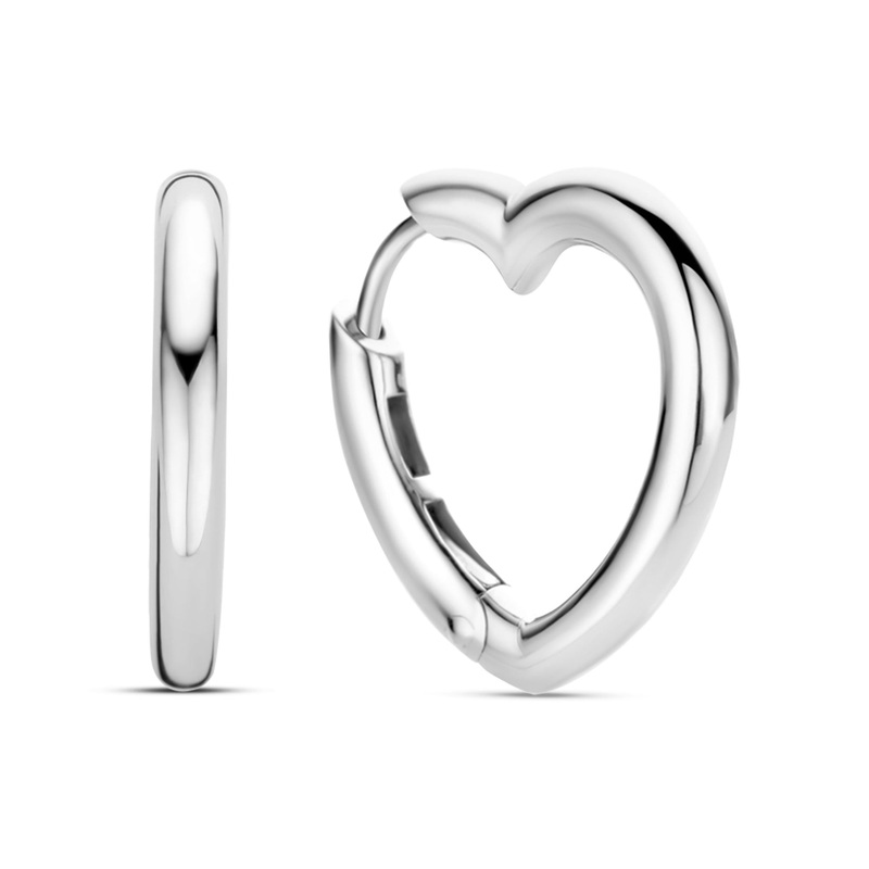 Ti Sento Heart Shaped Hoop Earrings 7917SI
