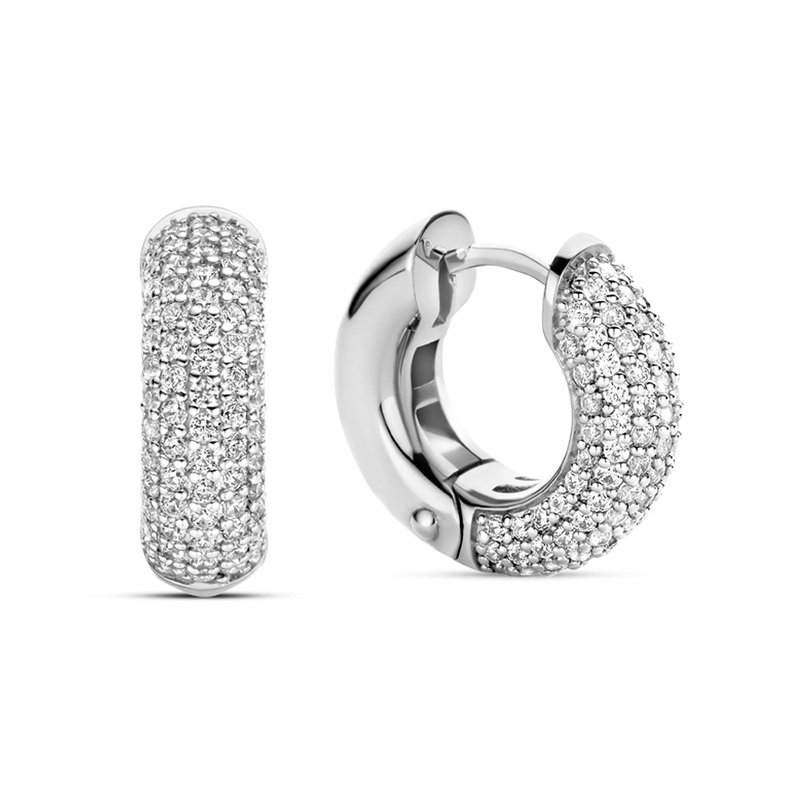 Ti Sento Pav Cubic Zirconia Hoop Earrings 7909ZI