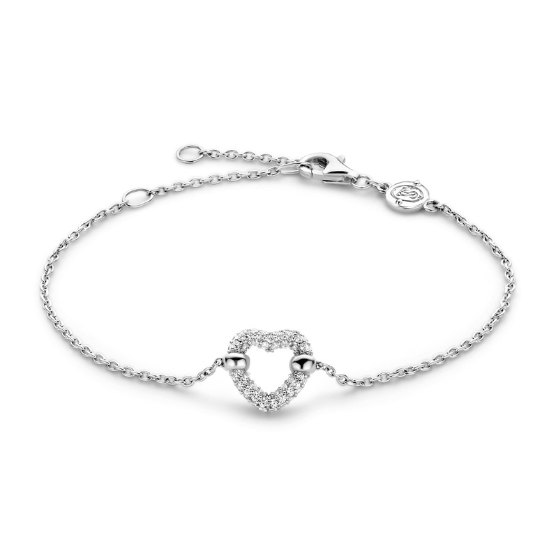 Ti Sento Pav Cubic Zirconia Open Heart Bracelet 23017ZI