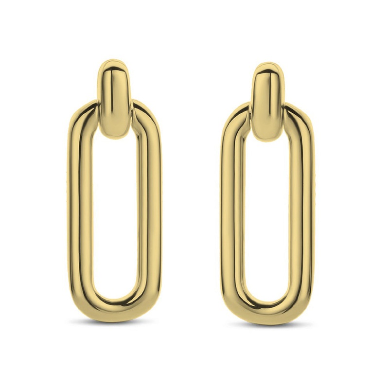 Ti Sento Yellow Gold Plated Oval Link Drop Earrings 7847SY