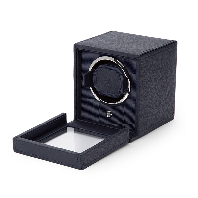 WOLF Cub Watch Winder Navy With Cover