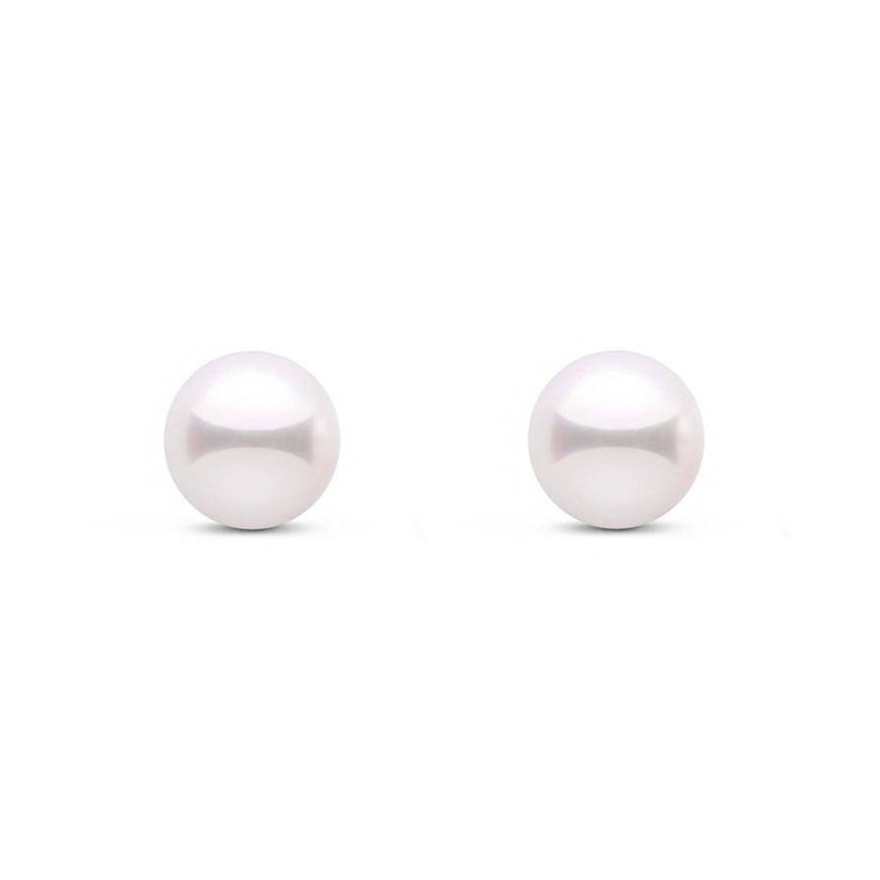Cultured Pearl 18ct White Gold Stud Earrings 8mm