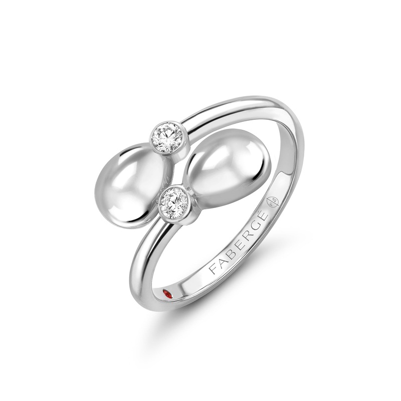 Faberg Essence White Gold Crossover Ring