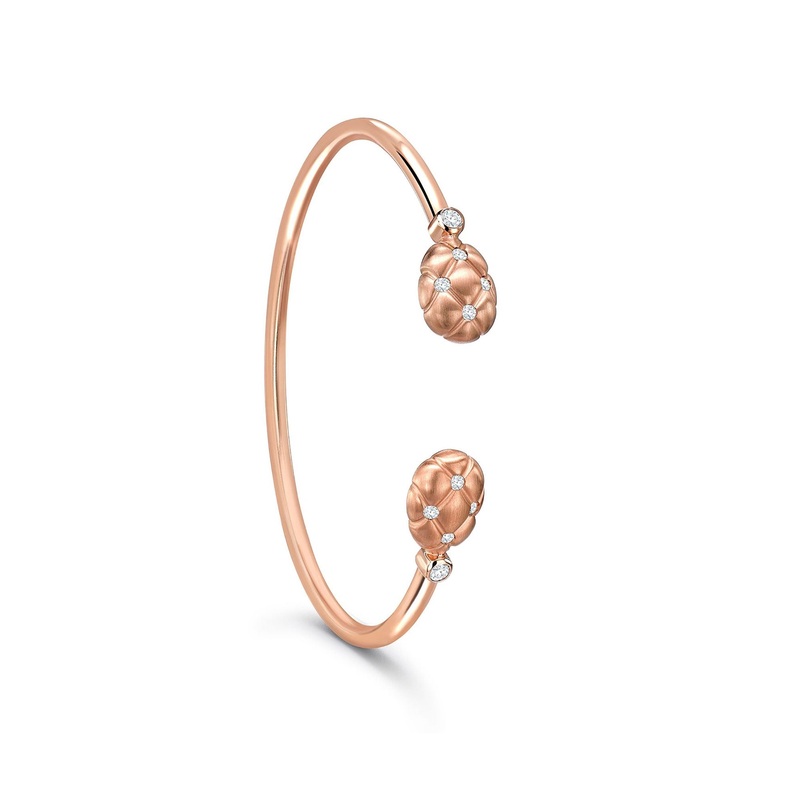 Faberg Treillage Diamond 18ct Rose Gold Open Bangle