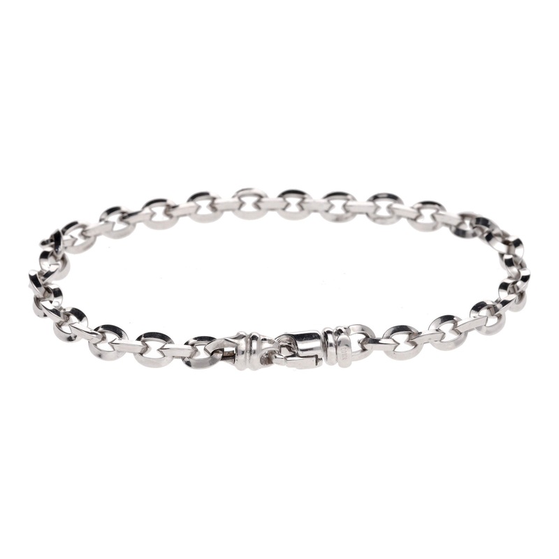 Oval Apex Link 18ct White Gold Bracelet