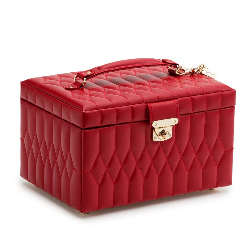 WOLF Caroline Red Medium Jewellery Box