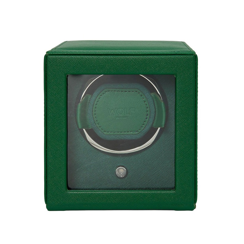 Wolf Cub Watch Winder Single Watch Green With Cover