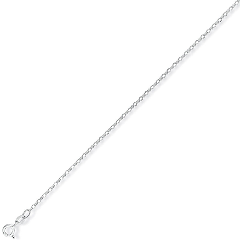 9ct White Gold Diamond Cut Oval Belcher Chain 18