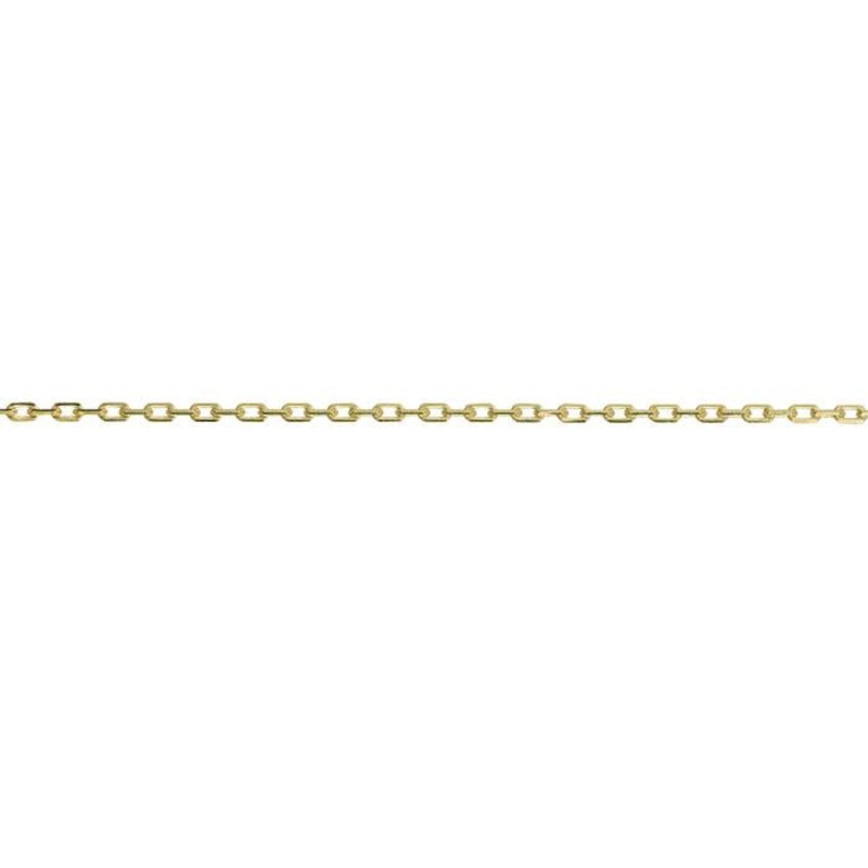9ct Yellow Gold 16 Inch Angle Filed Trace Link Chain