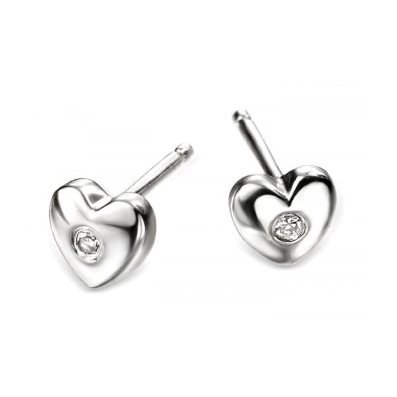 Childs D for Diamond Heart Stud Earrings