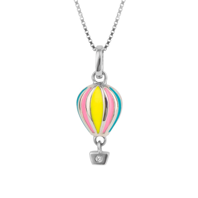 D for Diamond Childs Hot Air Balloon Pendant