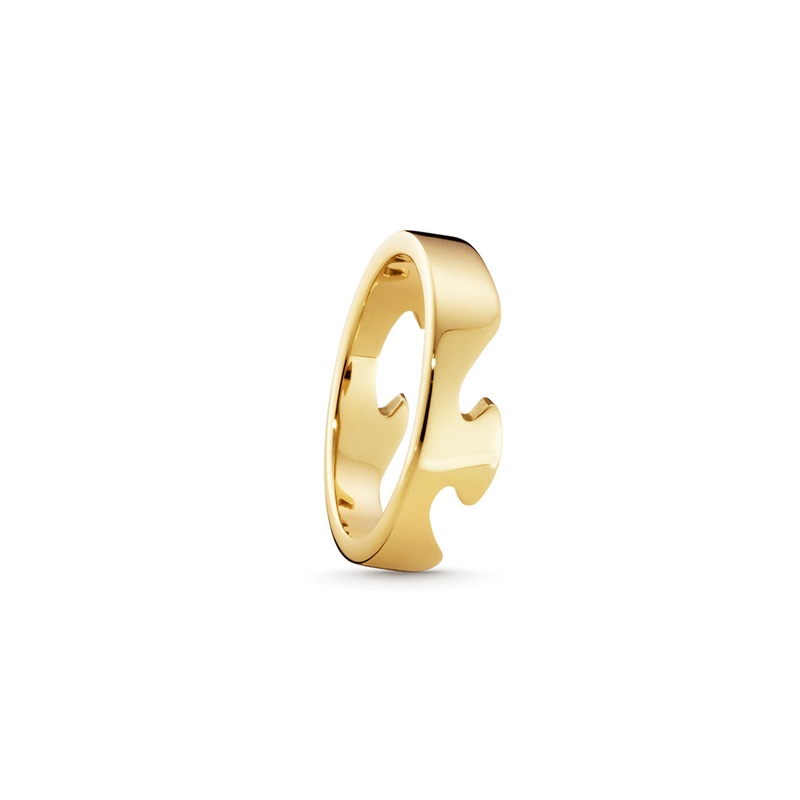 Georg Jensen FUSION 18ct Yellow Gold End Ring Size 56 (O)