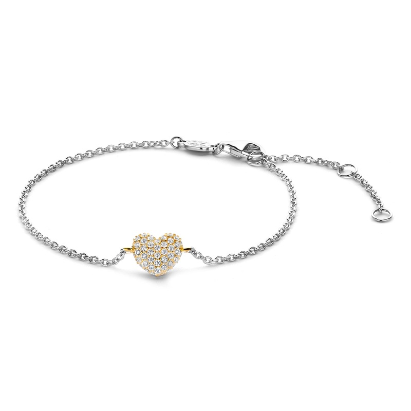 Ti Sento Yellow Gold Plated Cubic Zirconia Heart Bracelet 2885ZY