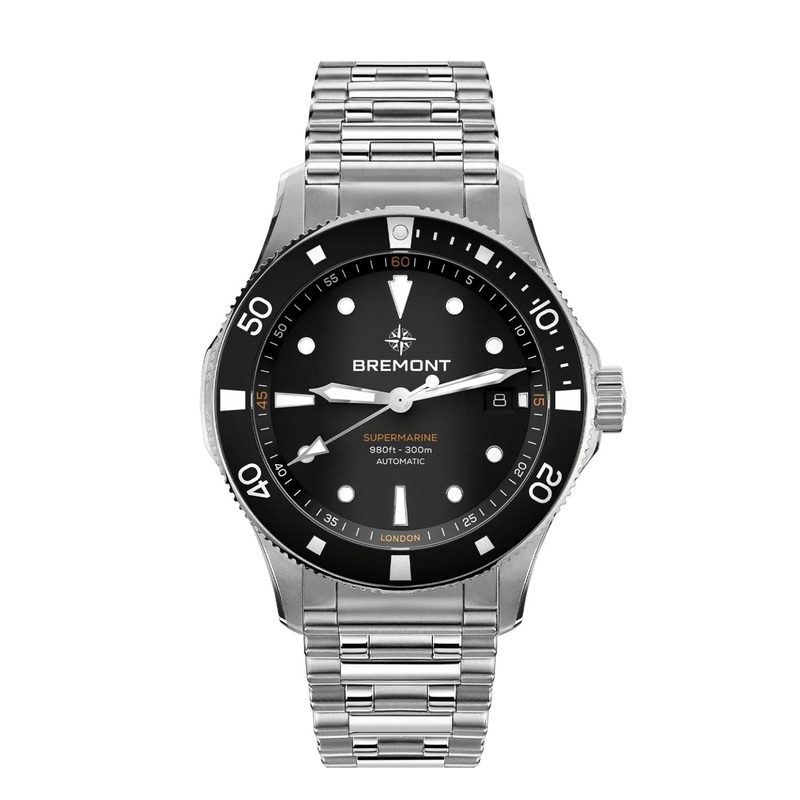 Bremont Supermarine 40mm 300m Date Stainless Steel Watch SM40-DT-SS-BK-B
