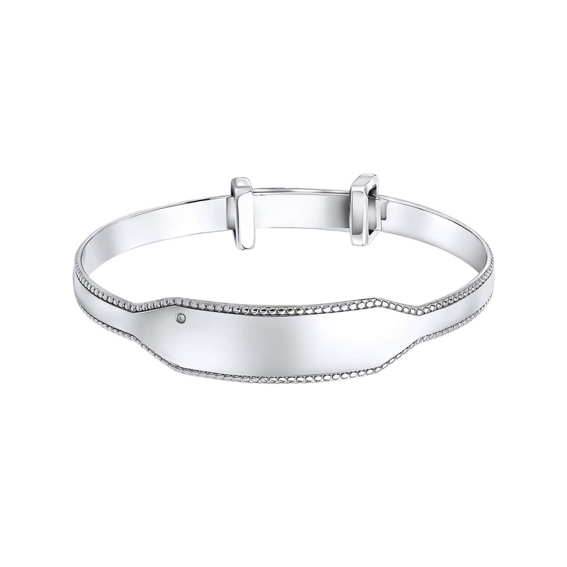 D for Diamond Child’s Millegrain Edge Small Expanding Bangle
