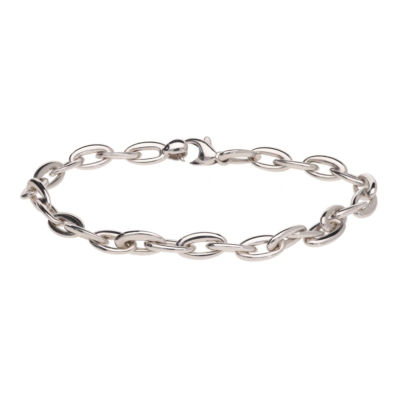 Oval Link White Gold Bracelet