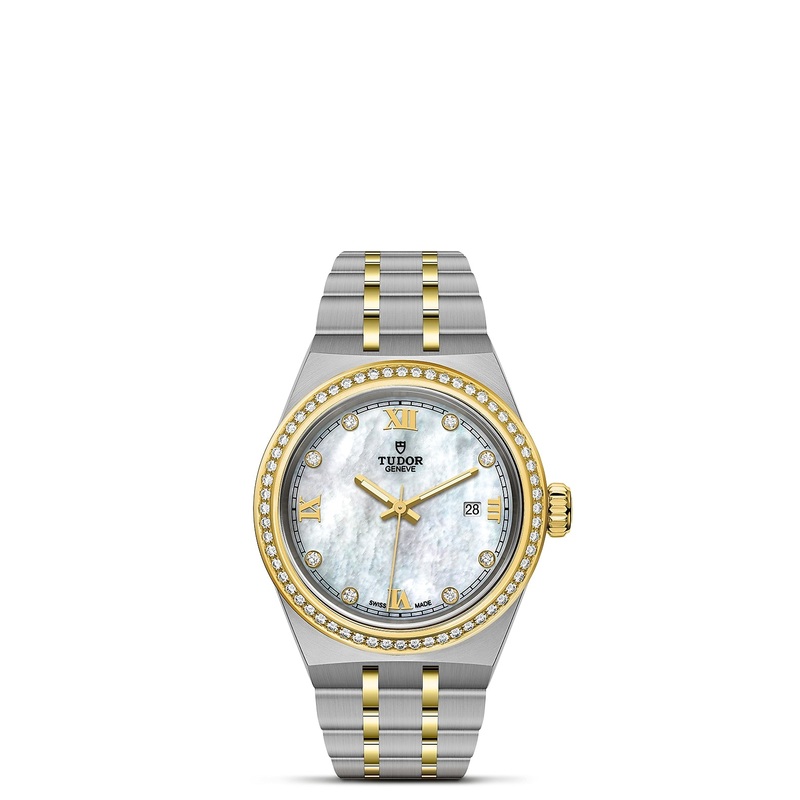 TUDOR Royal 28mm Yellow Gold and Steel Diamond Automatic Watch M28323-0001