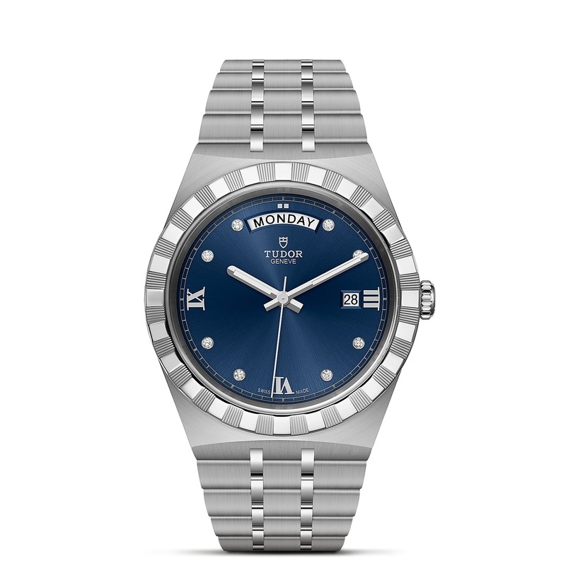 TUDOR Royal 41mm Steel Day Date Diamond Automatic Watch M28600-0006