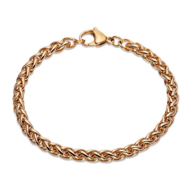 Unique Yellow Gold IP Plated Stainless Steel Bracelet 21cm