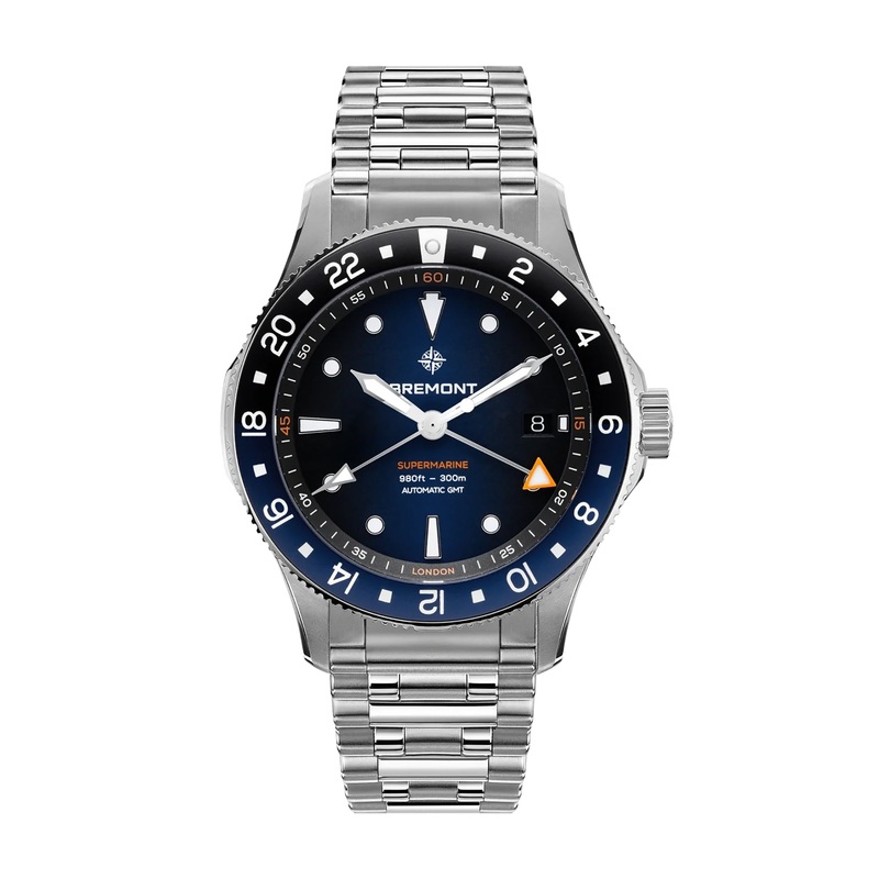 Bremont Supermarine 300m GMT Limited Edition ‘Glacier’ Blue 40mm Automatic Watch SM40-GMT-SS-BLBK-B