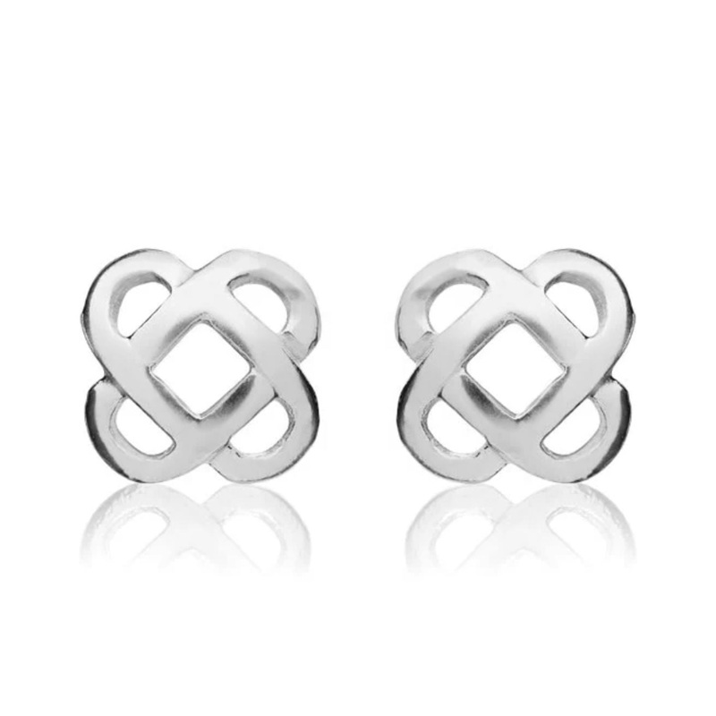 Celtic 9ct White Gold Stud Earrings