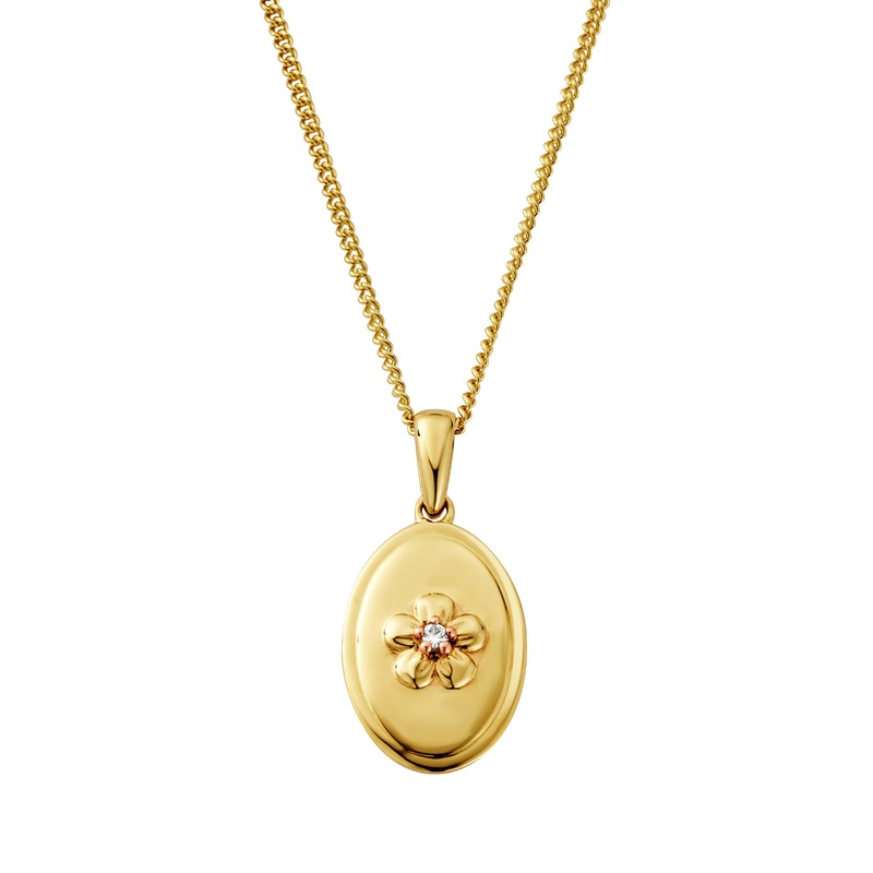 Clogau Nature’s Wonder 9ct Solid Gold Forget-Me-Not Pendant with Diamond GFMN0762