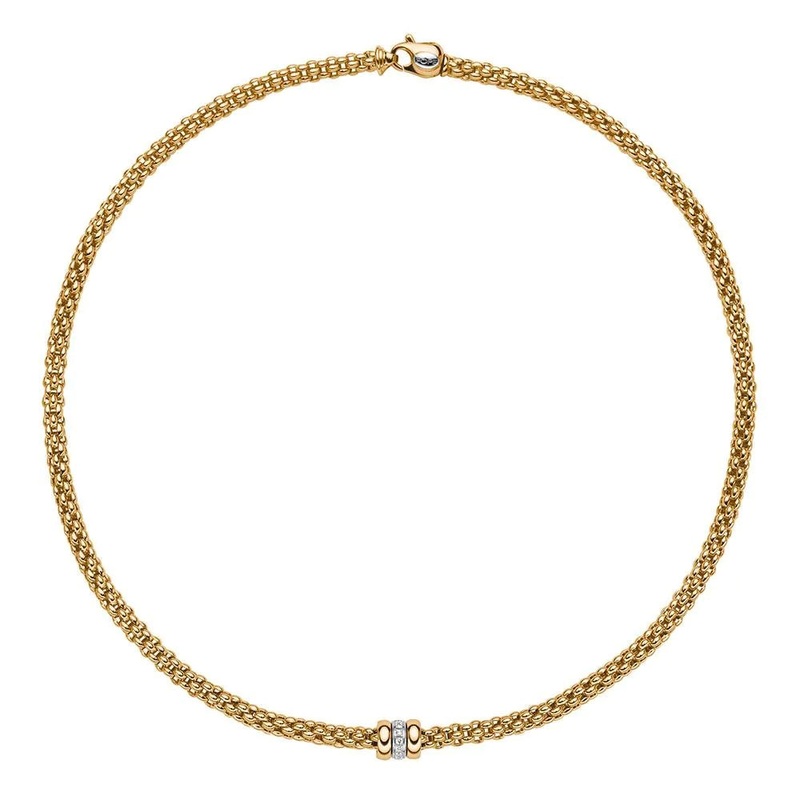 Flex’it Solo 18ct Yellow and White Gold 0.10ct Diamond Set Necklace