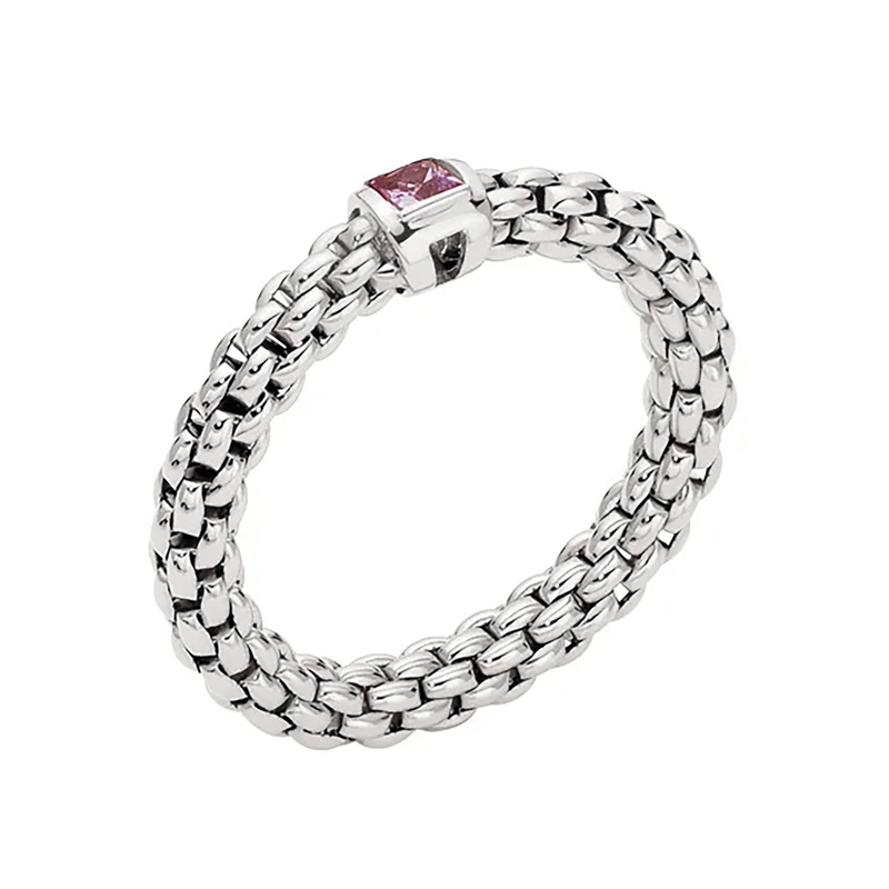 FOPE Flex’it Souls 18ct White Gold Pink Sapphire Ring Medium
