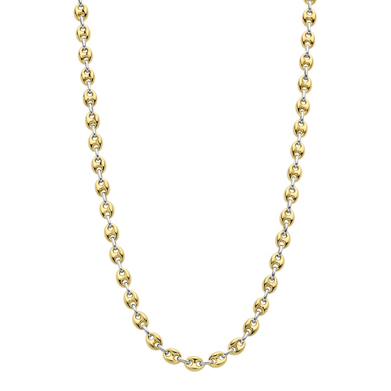 Ti Sento Yellow Gold Plated Coffee Bean Link Necklace 34067SY