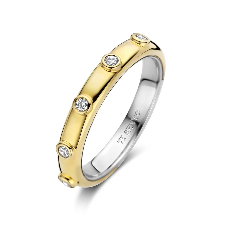 Ti Sento Yellow Gold Plated Cubic Zirconia Ring 12316ZY (58)