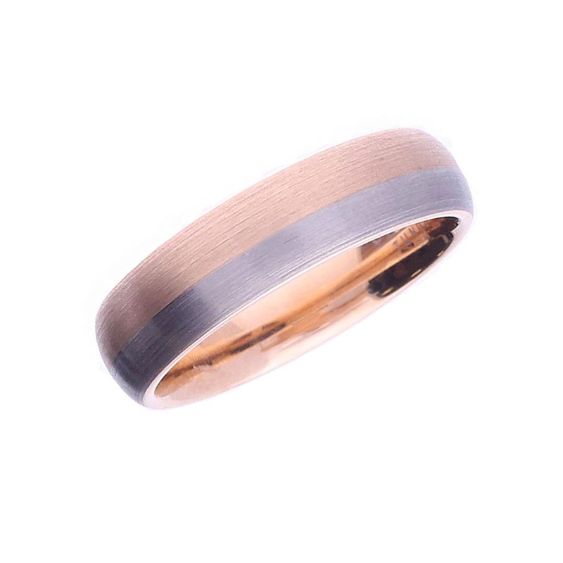 Unique Tungsten Carbide and Rose Gold Plated Ring (64)